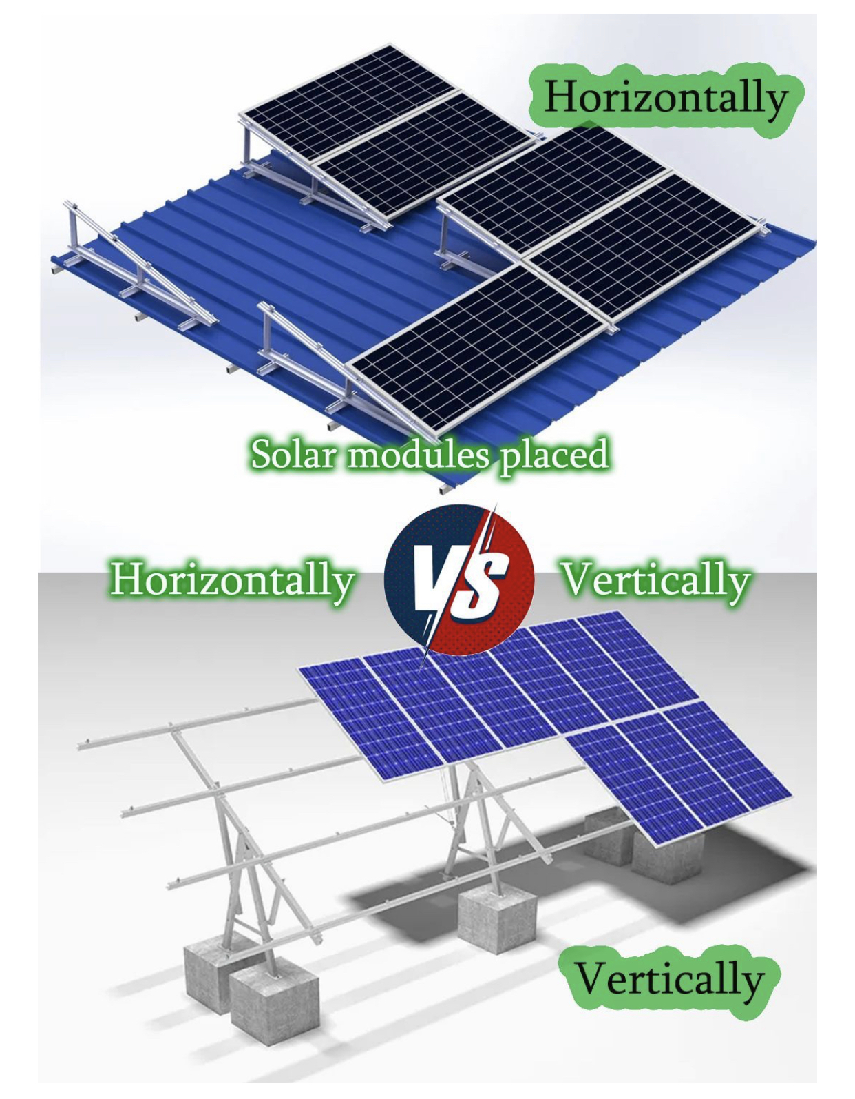 نصب عمودی یا افقی پنل خورشیدی